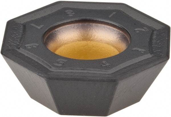Kennametal - OFKT53 HB Grade KCPK30 Carbide Milling Insert - TiN/TiCN/Al2O3 Finish, 0.1969" Thick, 0.5787" Inscribed Circle, 0.8mm Corner Radius - USA Tool & Supply