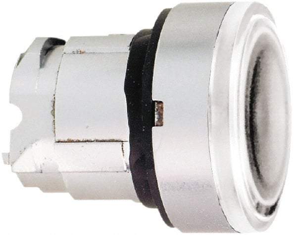 Schneider Electric - 22mm Mount Hole, Flush, Pushbutton Switch Only - Round, White Pushbutton, Nonilluminated, Momentary (MO) - USA Tool & Supply