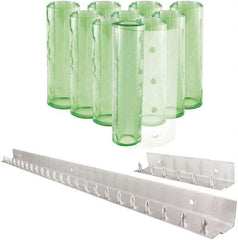 Aleco - 5' Door Width x 8' Door Height PVC Clear Smooth Antistatic Strip Door Kit - Light Green Tint - USA Tool & Supply