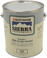Rust-Oleum - 1 Gal Semi Gloss Safety Red Acrylic Enamel - 180 to 545 Sq Ft/Gal Coverage, <0 g/L VOC Content, Direct to Metal - USA Tool & Supply