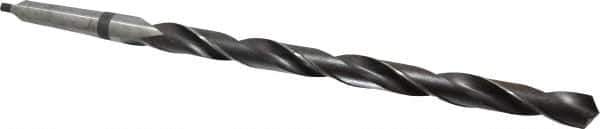 Interstate - 49/64", 2MT 118° Point High Speed Steel Taper Shank Drill Bit - Oxide Finish, 10" Flute Length, 15" OAL, Spiral Flute, Series 502 - USA Tool & Supply