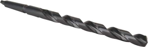 Interstate - 25/32", 2MT 118° Point High Speed Steel Taper Shank Drill Bit - Oxide Finish, 10" Flute Length, 15" OAL, Spiral Flute, Series 502 - USA Tool & Supply