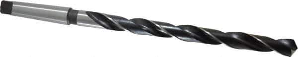 Interstate - 27/32", 3MT 118° Point High Speed Steel Taper Shank Drill Bit - Oxide Finish, 10" Flute Length, 15" OAL, Spiral Flute, Series 502 - USA Tool & Supply