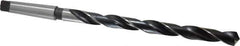 Interstate - 27/32", 3MT 118° Point High Speed Steel Taper Shank Drill Bit - Oxide Finish, 10" Flute Length, 15" OAL, Spiral Flute, Series 502 - USA Tool & Supply