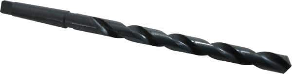 Interstate - 55/64", 3MT 118° Point High Speed Steel Taper Shank Drill Bit - Oxide Finish, 10" Flute Length, 15" OAL, Spiral Flute, Series 502 - USA Tool & Supply
