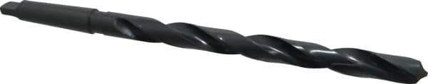 Interstate - 57/64", 3MT 118° Point High Speed Steel Taper Shank Drill Bit - Oxide Finish, 10" Flute Length, 15" OAL, Spiral Flute, Series 502 - USA Tool & Supply