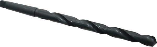 Interstate - 59/64", 3MT 118° Point High Speed Steel Taper Shank Drill Bit - Oxide Finish, 10" Flute Length, 15" OAL, Spiral Flute, Series 502 - USA Tool & Supply