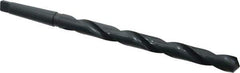 Interstate - 59/64", 3MT 118° Point High Speed Steel Taper Shank Drill Bit - Oxide Finish, 10" Flute Length, 15" OAL, Spiral Flute, Series 502 - USA Tool & Supply