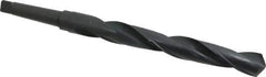 Interstate - 1-1/4", 3MT 118° Point High Speed Steel Taper Shank Drill Bit - Oxide Finish, 10" Flute Length, 15" OAL, Spiral Flute, Series 502 - USA Tool & Supply