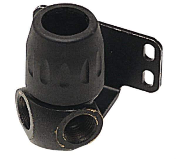 Transair - 1/2 & 1/4 Female NPT, 7/8" ID, Air Hose 90° Two Port Wall Bracket - 232 Max psi, 3-3/16" Long, Plastic - USA Tool & Supply