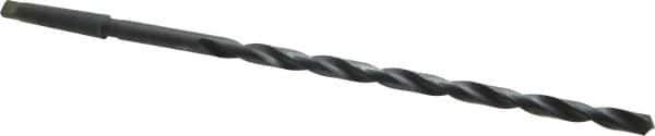 Interstate - 37/64", 2MT 118° Point High Speed Steel Taper Shank Drill Bit - Oxide Finish, 12" Flute Length, 18" OAL, Spiral Flute - USA Tool & Supply