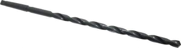 Interstate - 5/8", 2MT 118° Point High Speed Steel Taper Shank Drill Bit - Oxide Finish, 12" Flute Length, 18" OAL, Spiral Flute, Series 502 - USA Tool & Supply