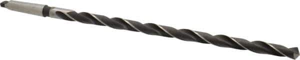 Interstate - 41/64", 2MT 118° Point High Speed Steel Taper Shank Drill Bit - Oxide Finish, 12" Flute Length, 18" OAL, Spiral Flute, Series 502 - USA Tool & Supply