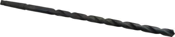 Interstate - 21/32", 2MT 118° Point High Speed Steel Taper Shank Drill Bit - Oxide Finish, 12" Flute Length, 18" OAL, Spiral Flute - USA Tool & Supply