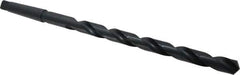 Interstate - 7/8", 3MT 118° Point High Speed Steel Taper Shank Drill Bit - Oxide Finish, 12" Flute Length, 18" OAL, Spiral Flute, Series 502 - USA Tool & Supply