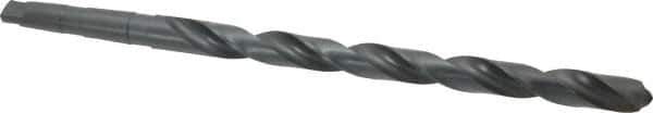 Interstate - 1", 3MT 118° Point High Speed Steel Taper Shank Drill Bit - Oxide Finish, 12" Flute Length, 18" OAL, Spiral Flute, Series 502 - USA Tool & Supply