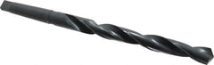 Interstate - 1-1/4", 4MT 118° Point High Speed Steel Taper Shank Drill Bit - Oxide Finish, 12" Flute Length, 18" OAL, Spiral Flute, Series 502 - USA Tool & Supply