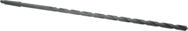 Interstate - 37/64", 2MT 118° Point High Speed Steel Taper Shank Drill Bit - Oxide Finish, 17" Flute Length, 24" OAL, Spiral Flute, Series 502 - USA Tool & Supply