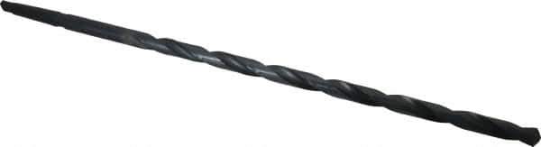 Interstate - 23/32", 2MT 118° Point High Speed Steel Taper Shank Drill Bit - Oxide Finish, 17" Flute Length, 24" OAL, Spiral Flute, Series 502 - USA Tool & Supply