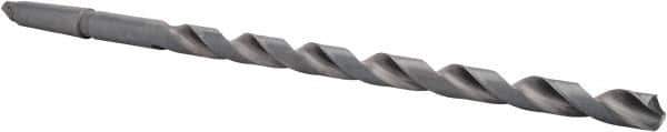 Interstate - 7/8", 3MT 118° Point High Speed Steel Taper Shank Drill Bit - Oxide Finish, 17" Flute Length, 24" OAL, Spiral Flute, Series 502 - USA Tool & Supply
