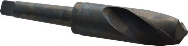 Interstate - 2-1/16", 4MT 118° Point High Speed Steel Taper Shank Drill Bit - Oxide Finish, 4-1/2" Flute Length, 11" OAL, Spiral Flute - USA Tool & Supply
