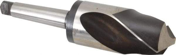 Interstate - 2-7/8", 4MT 118° Point High Speed Steel Taper Shank Drill Bit - Oxide Finish, 4-1/2" Flute Length, 11" OAL, Spiral Flute - USA Tool & Supply