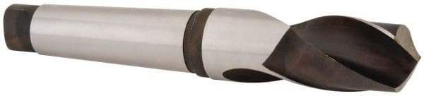 Interstate - 2", 5MT 118° Point High Speed Steel Taper Shank Drill Bit - Oxide Finish, 5" Flute Length, 12" OAL, Spiral Flute - USA Tool & Supply