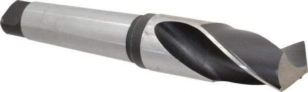 Interstate - 2-1/16", 5MT 118° Point High Speed Steel Taper Shank Drill Bit - Oxide Finish, 5" Flute Length, 12" OAL, Spiral Flute - USA Tool & Supply