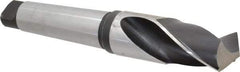 Interstate - 2-1/16", 5MT 118° Point High Speed Steel Taper Shank Drill Bit - Oxide Finish, 5" Flute Length, 12" OAL, Spiral Flute - USA Tool & Supply