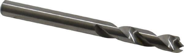 M.A. Ford - 3/16" Spiral Flute Solid Carbide Screw Machine Drill Bit - Bright Finish, Right Hand Cut, 15/16" Flute Length, 2-3/16" OAL, Standard Point, Straight Shank - USA Tool & Supply