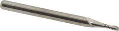 M.A. Ford - 1/16", 3/16" LOC, 1/8" Shank Diam, 1-1/2" OAL, 2 Flute, Solid Carbide Square End Mill - Single End, Uncoated, Spiral Flute, 30° Helix, Centercutting, Right Hand Cut, Right Hand Flute, Series 121 - USA Tool & Supply