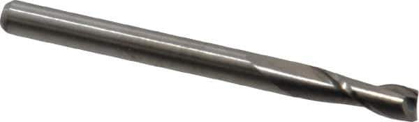 M.A. Ford - 1/8", 3/8" LOC, 1/8" Shank Diam, 1-1/2" OAL, 2 Flute, Solid Carbide Square End Mill - Single End, Uncoated, Spiral Flute, 30° Helix, Centercutting, Right Hand Cut, Right Hand Flute, Series 121 - USA Tool & Supply