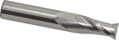 M.A. Ford - 1/2", 1" LOC, 1/2" Shank Diam, 3" OAL, 2 Flute, Solid Carbide Square End Mill - Single End, Uncoated, Spiral Flute, 30° Helix, Centercutting, Right Hand Cut, Right Hand Flute, Series 121 - USA Tool & Supply