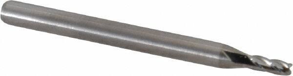 M.A. Ford - 5/64", 3/16" LOC, 1/8" Shank Diam, 1-1/2" OAL, 4 Flute, Solid Carbide Square End Mill - Single End, Uncoated, Spiral Flute, 30° Helix, Centercutting, Right Hand Cut, Right Hand Flute, Series 111 - USA Tool & Supply