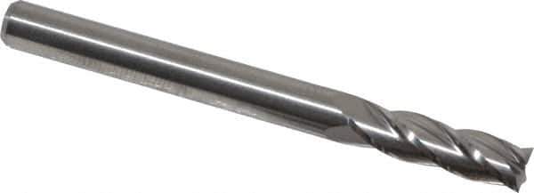 M.A. Ford - 3/16", 5/8" LOC, 3/16" Shank Diam, 2" OAL, 4 Flute, Solid Carbide Square End Mill - Single End, Uncoated, Spiral Flute, 30° Helix, Centercutting, Right Hand Cut, Right Hand Flute, Series 111 - USA Tool & Supply