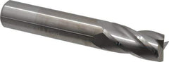 M.A. Ford - 1/2", 1" LOC, 1/2" Shank Diam, 3" OAL, 4 Flute, Solid Carbide Square End Mill - Single End, Uncoated, Spiral Flute, 30° Helix, Centercutting, Right Hand Cut, Right Hand Flute, Series 111 - USA Tool & Supply