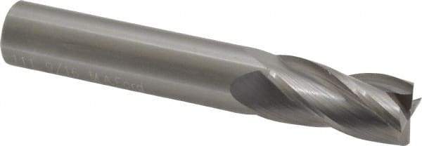 M.A. Ford - 9/16", 1-1/8" LOC, 9/16" Shank Diam, 3-1/2" OAL, 4 Flute, Solid Carbide Square End Mill - Single End, Uncoated, Spiral Flute, 30° Helix, Centercutting, Right Hand Cut, Right Hand Flute, Series 111 - USA Tool & Supply