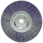 7" - Diameter Medium Face Bench Grinder Wheel; .014" Crimped Steel Wire Fill; 5/8" Arbor Hole; Retail Pack - USA Tool & Supply