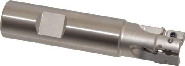 Tungaloy - 3/4" Cut Diam, 0.429" Max Depth of Cut, 3/4" Shank Diam, 3.54" OAL, Indexable Square Shoulder End Mill - ASMT 11T3.. Inserts, Weldon Shank, 90° Lead Angle - USA Tool & Supply