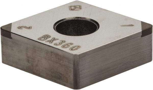 Tungaloy - 2QP-CNGA432 Grade BX360 PCBN Turning Insert - Uncoated, 80° Diamond, 1/2" Inscr Circle, 3/16" Thick, 1/32" Corner Radius - USA Tool & Supply