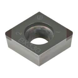 Tungaloy - 2QP-CCMW32.52 Grade BX330 PCBN Turning Insert - Uncoated, 80° Diamond, 3/8" Inscr Circle, 5/32" Thick, 1/32" Corner Radius - USA Tool & Supply
