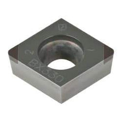 Tungaloy - 2QP-CCMW32.52 Grade BX330 PCBN Turning Insert - Uncoated, 80° Diamond, 3/8" Inscr Circle, 5/32" Thick, 1/32" Corner Radius - USA Tool & Supply