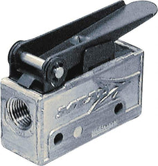 Mead - 0.11 CV Rate, 3 Way Pilot Air Valve - Emergency Stop Actuator - USA Tool & Supply