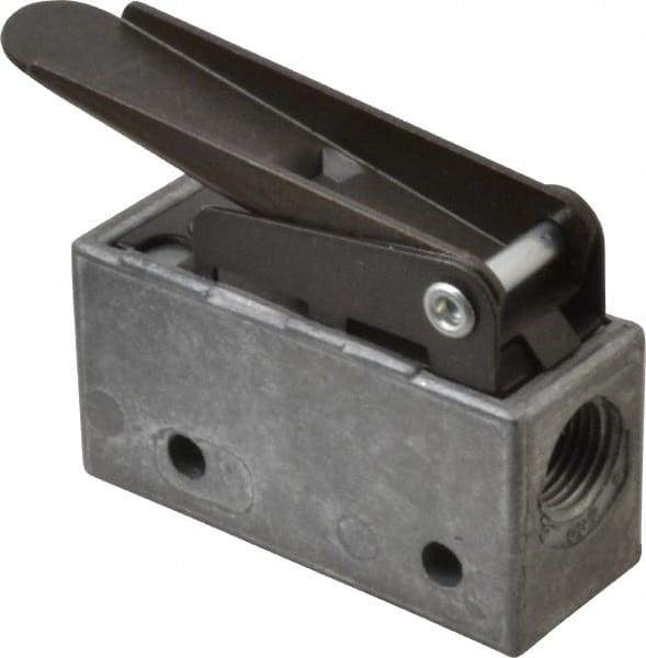 Mead - 0.11 CV Rate, 3 Way Pilot Air Valve - Straight Leaf Actuator - USA Tool & Supply