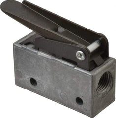 Mead - 0.11 CV Rate, 3 Way Pilot Air Valve - Straight Leaf Actuator - USA Tool & Supply