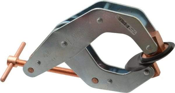 Kant Twist - 1,700 Lb, 4-1/4" Max Opening, 2-1/4" Open Throat Depth, 2-1/2" Closed Throat Depth, Cantilever Clamp - High Tensile Steel Jaw, T-Handle, 7" OAL, 6-3/4" Max Width - USA Tool & Supply