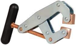 Made in USA - 1,500 Lb, 3" Max Opening, 1-1/4" Open Throat Depth, Cantilever Clamp - High Tensile Steel Jaw, T-Handle - USA Tool & Supply