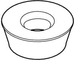 Kennametal - RDHX07T1M0 LN Grade KC510M Carbide Milling Insert - TiAlN Finish, 0.0937" Thick, 7mm Inscribed Circle - USA Tool & Supply