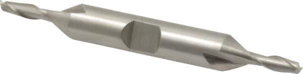 Interstate - 5/32", 7/16" LOC, 3/8" Shank Diam, 3-1/8" OAL, 2 Flute, High Speed Steel Square End Mill - Double End, Uncoated, Spiral Flute, 30° Helix, Centercutting, Right Hand Cut, Right Hand Flute - USA Tool & Supply