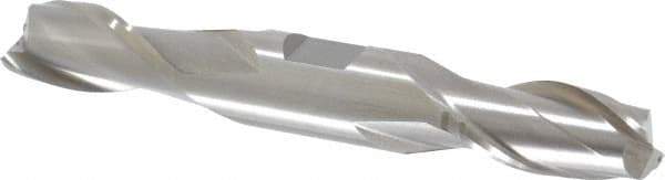 Interstate - 11/16", 1-5/16" LOC, 3/4" Shank Diam, 5" OAL, 2 Flute, High Speed Steel Square End Mill - Double End, Uncoated, Spiral Flute, 30° Helix, Centercutting, Right Hand Cut, Right Hand Flute - USA Tool & Supply